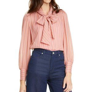 NWT REBECCA TAYLOR Tie Neck Silk Blend Blouse - Office to Vacation